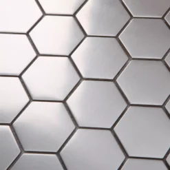 Albena Grey Metal Effect Stainless Steel Mosaic Tile Sheet, (L)300mm (W)300mm -Trade point albena grey metal effect stainless steel mosaic tile sheet l 300mm w 300mm5036581068561 38c