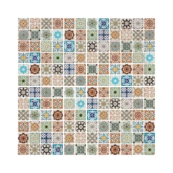 Amaranta Multicolour Stone Effect Natural Stone Mosaic Tile Sheet, (L)300mm (W)300mm