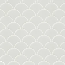 Antova White Ceramic Mosaic Tile Sheet, (L)252mm (W)216mm