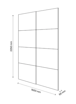 Atomia Anthracite High Gloss 2 Door Sliding Wardrobe Door Kit (H)2250mm (W)1500mm -Trade point atomia anthracite high gloss 2 door sliding wardrobe door kit h 2250mm w 1500mm5059340103075 01t