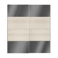 Atomia Anthracite Oak Effect High Gloss 2 Door Sliding Wardrobe Door Kit (H)2250mm (W)2000mm