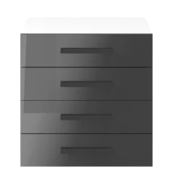 Atomia Freestanding Gloss Anthracite & White 4 Drawer Single Chest Of Drawers (H)750mm (W)750mm (D)450mm