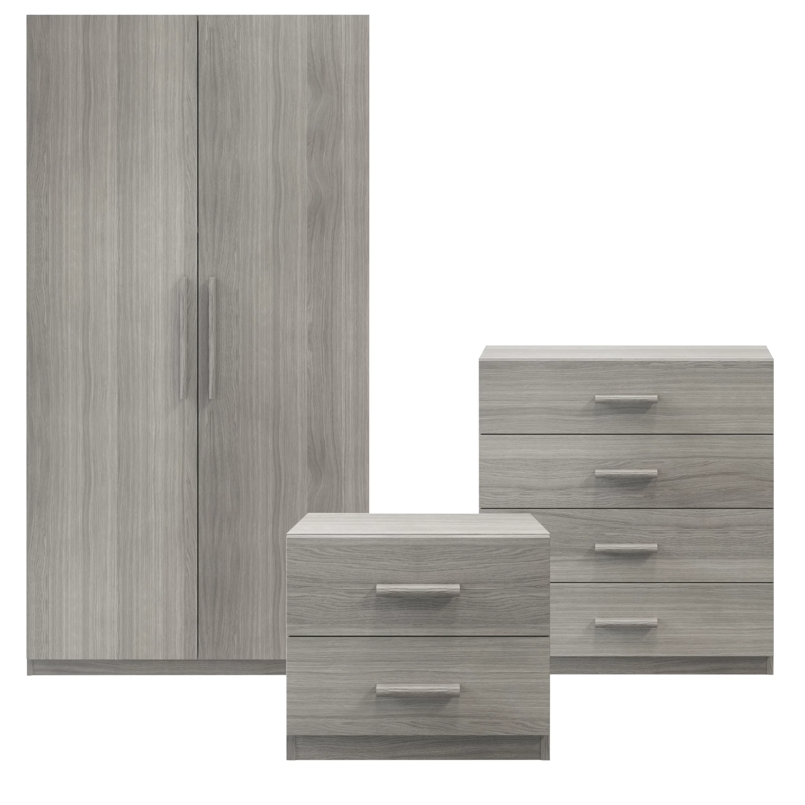 Atomia Freestanding Matt Grey Oak Effect 3 Piece Bedroom Furniture Set 3 Atomia Freestanding Matt Grey Oak Effect 3 Piece Bedroom Furniture Set