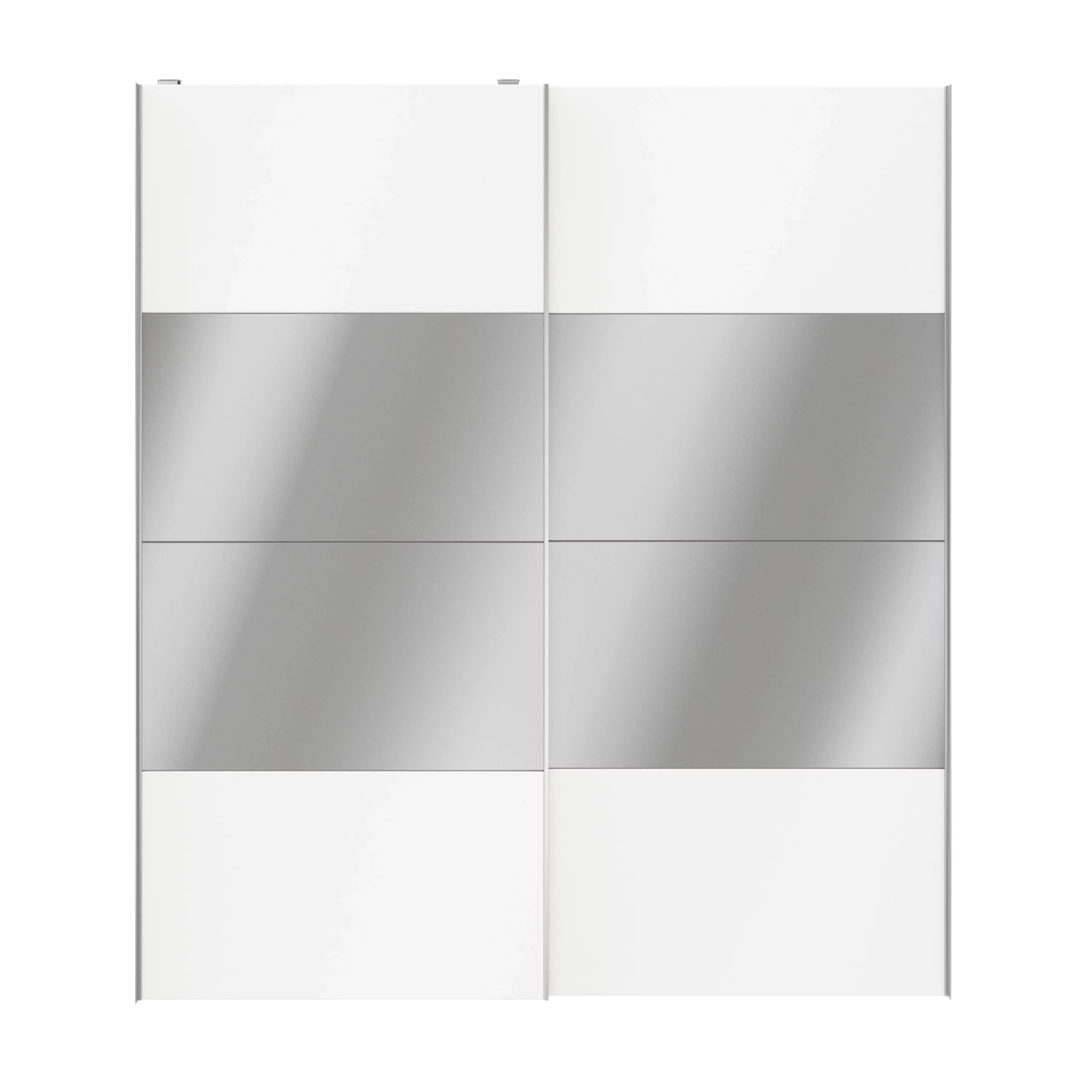 Atomia Freestanding Mirrored White 2 Door Sliding Wardrobe Door Kit (H)2250mm (W)2000mm 6 Atomia Freestanding Mirrored White 2 Door Sliding Wardrobe Door Kit (H)2250mm (W)2000mm - Image 4