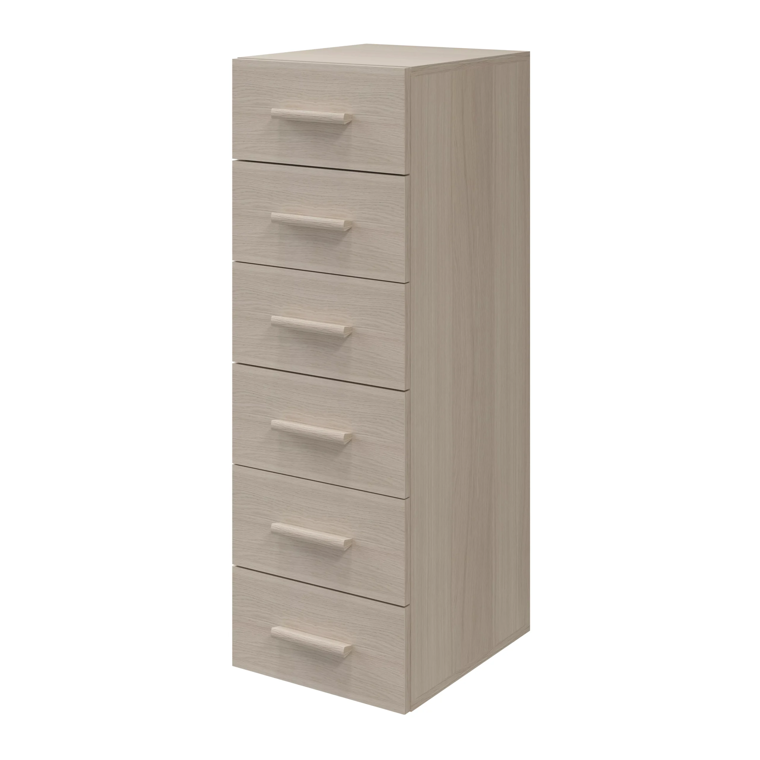 Atomia Freestanding Oak Effect 6 Drawer Tall Chest Of Drawers (H)1125mm (W)375mm (D)450mm 5 Atomia Freestanding Oak Effect 6 Drawer Tall Chest Of Drawers (H)1125mm (W)375mm (D)450mm - Image 3