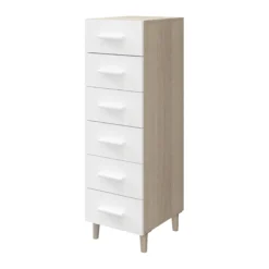 Atomia Freestanding White Oak Effect 6 Drawer Tall Chest Of Drawers (H)1225mm (W)375mm (D)470mm 9 Atomia Freestanding White Oak Effect 6 Drawer Tall Chest Of Drawers (H)1225mm (W)375mm (D)470mm -Trade point atomia freestanding white oak effect 6 drawer tall chest of drawers h 1225mm w 375mm d 470mm5059340102931 22c
