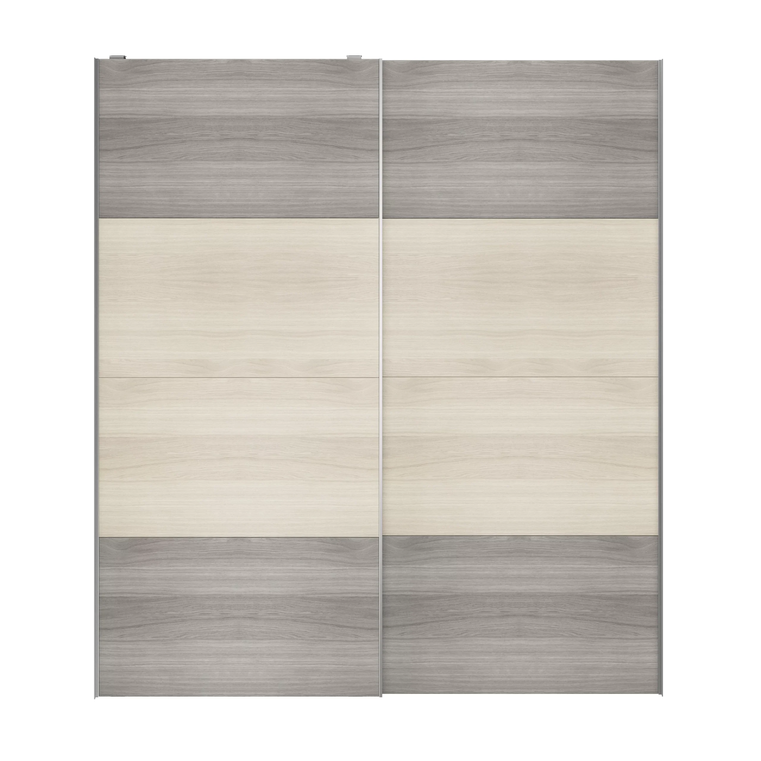 Atomia Grey & Natural Oak Effect 2 Door Sliding Wardrobe Door Kit (H)2250mm (W)2000mm 3 Atomia Grey & Natural Oak Effect 2 Door Sliding Wardrobe Door Kit (H)2250mm (W)2000mm