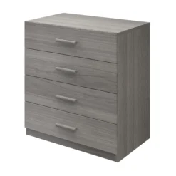 Atomia Grey Oak Effect Chipboard 4 Drawer Single Deep Chest Of Drawers (H)804mm (W)750mm (D)466mm