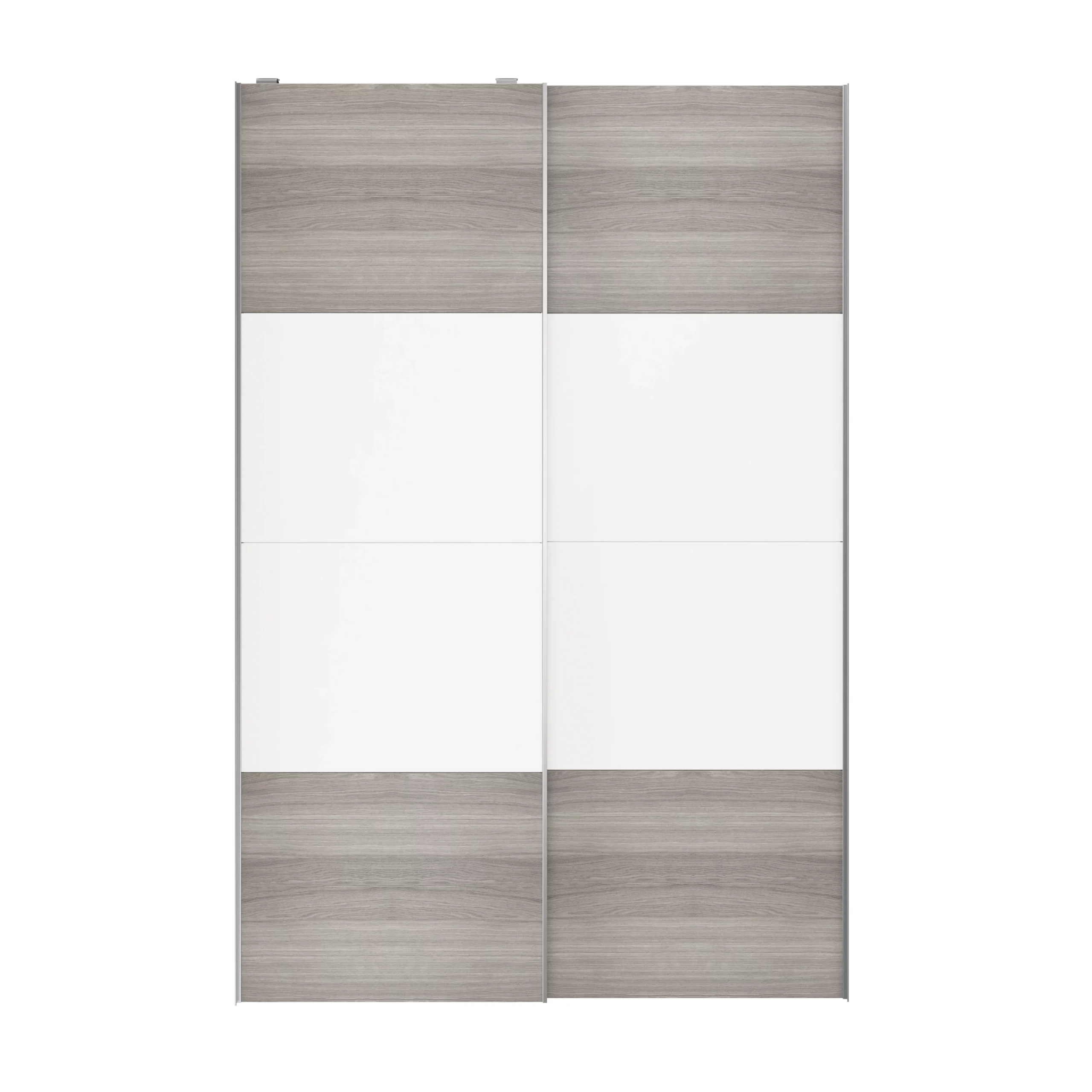 Atomia Grey & White Oak Effect 2 Door Sliding Wardrobe Door Kit (H)2250mm (W)1500mm 3 Atomia Grey & White Oak Effect 2 Door Sliding Wardrobe Door Kit (H)2250mm (W)1500mm