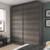 Atomia Matt Grey Oak Effect Sliding Wardrobe Door (H)560mm (W)737mm, Pack Of 4