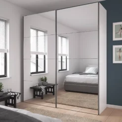 Atomia Mirrored Sliding Wardrobe Door (H)560mm (W)737mm, Pack Of 4 -Trade point atomia mirrored sliding wardrobe door h 560mm w 737mm pack of 45059340103310 01i