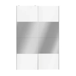 Atomia Mirrored White 2 Door Sliding Wardrobe Door Kit (H)2250mm (W)1500mm