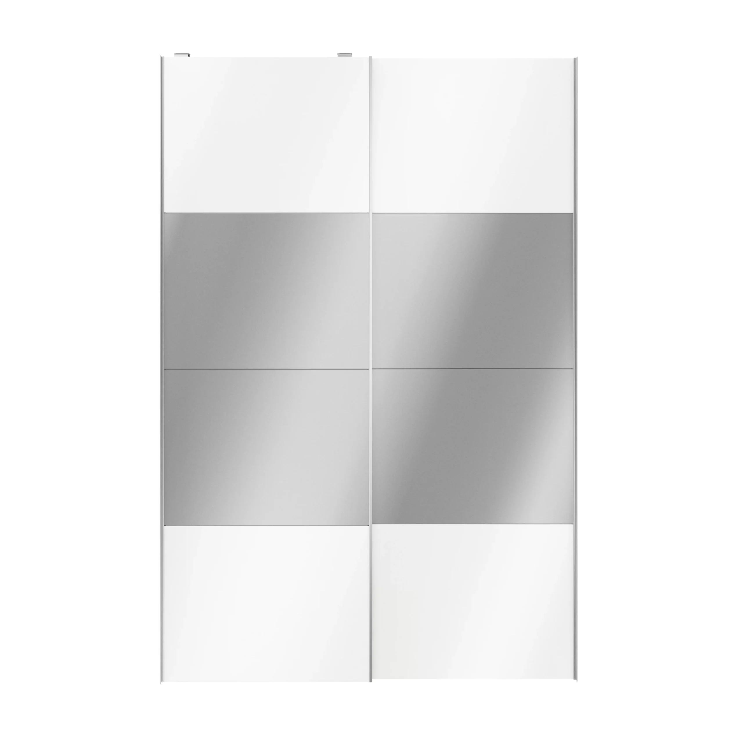 Atomia Mirrored White High Gloss 2 Door Sliding Wardrobe Door Kit (H)2250mm (W)1500mm 3 Atomia Mirrored White High Gloss 2 Door Sliding Wardrobe Door Kit (H)2250mm (W)1500mm