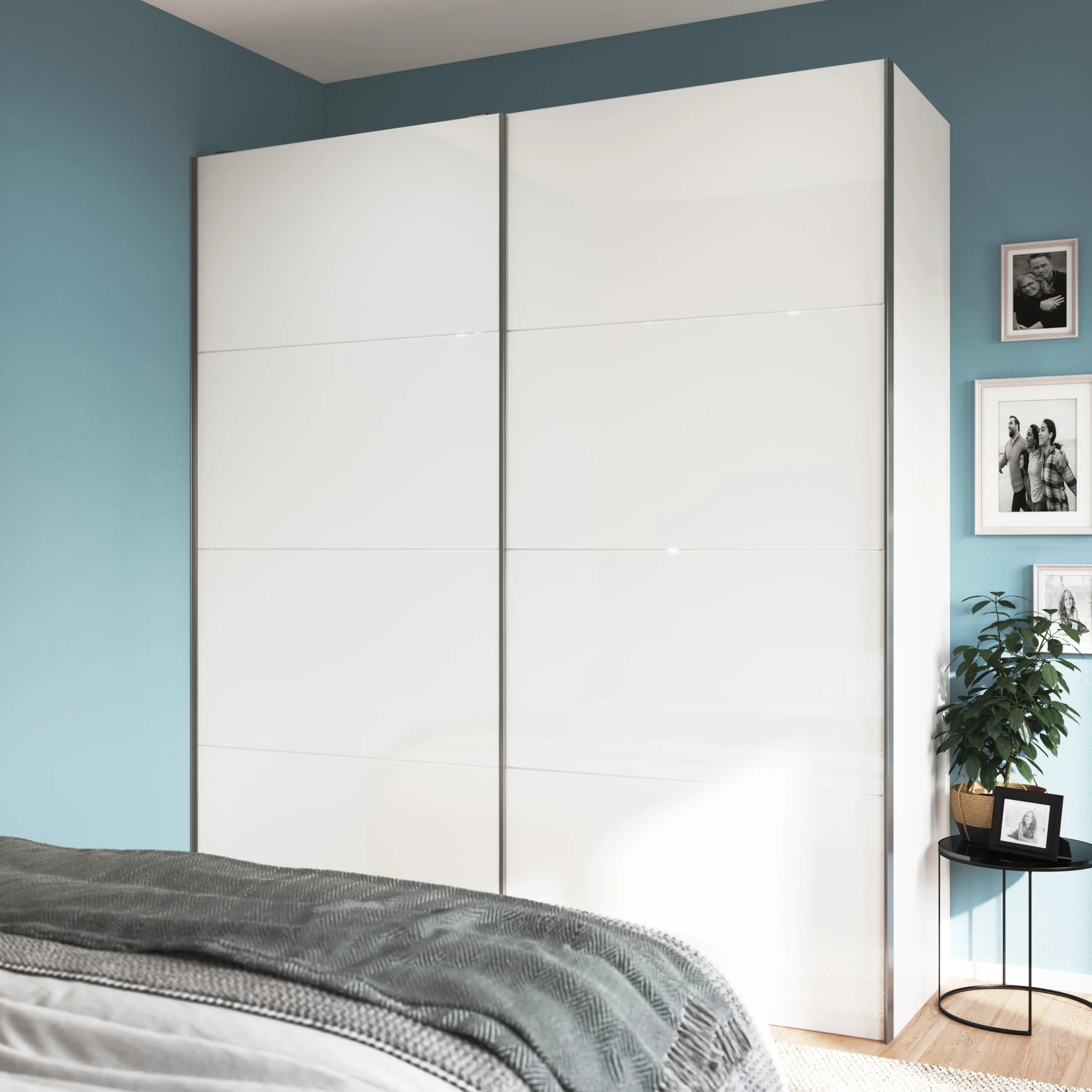 Atomia White High Gloss 2 Door Sliding Wardrobe Door Kit (H)2250mm (W)2000mm 7 Atomia White High Gloss 2 Door Sliding Wardrobe Door Kit (H)2250mm (W)2000mm - Image 5
