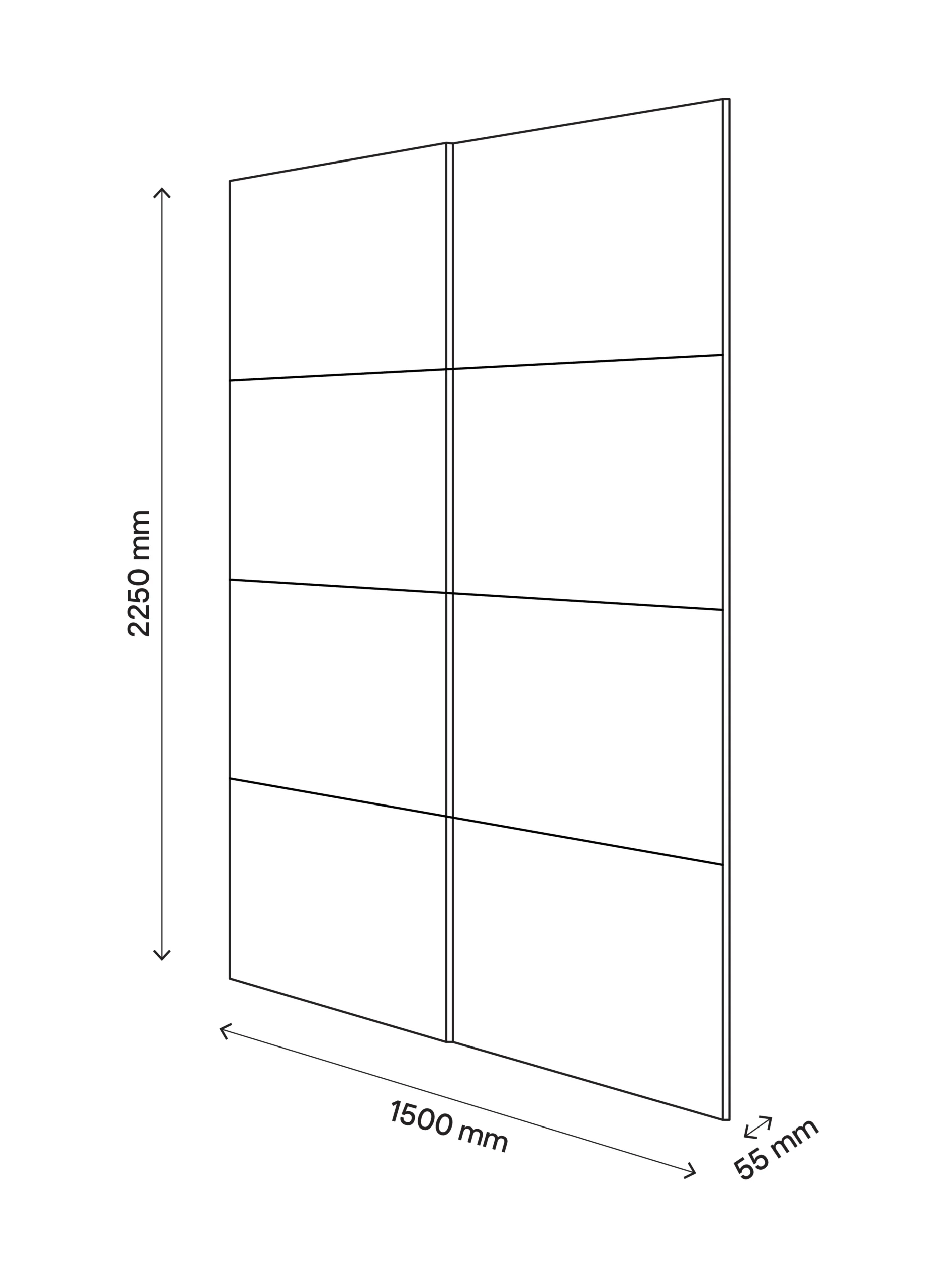 Atomia White Oak Effect High Gloss 2 Door Sliding Wardrobe Door Kit (H)2250mm (W)1500mm 8 Atomia White Oak Effect High Gloss 2 Door Sliding Wardrobe Door Kit (H)2250mm (W)1500mm - Image 6