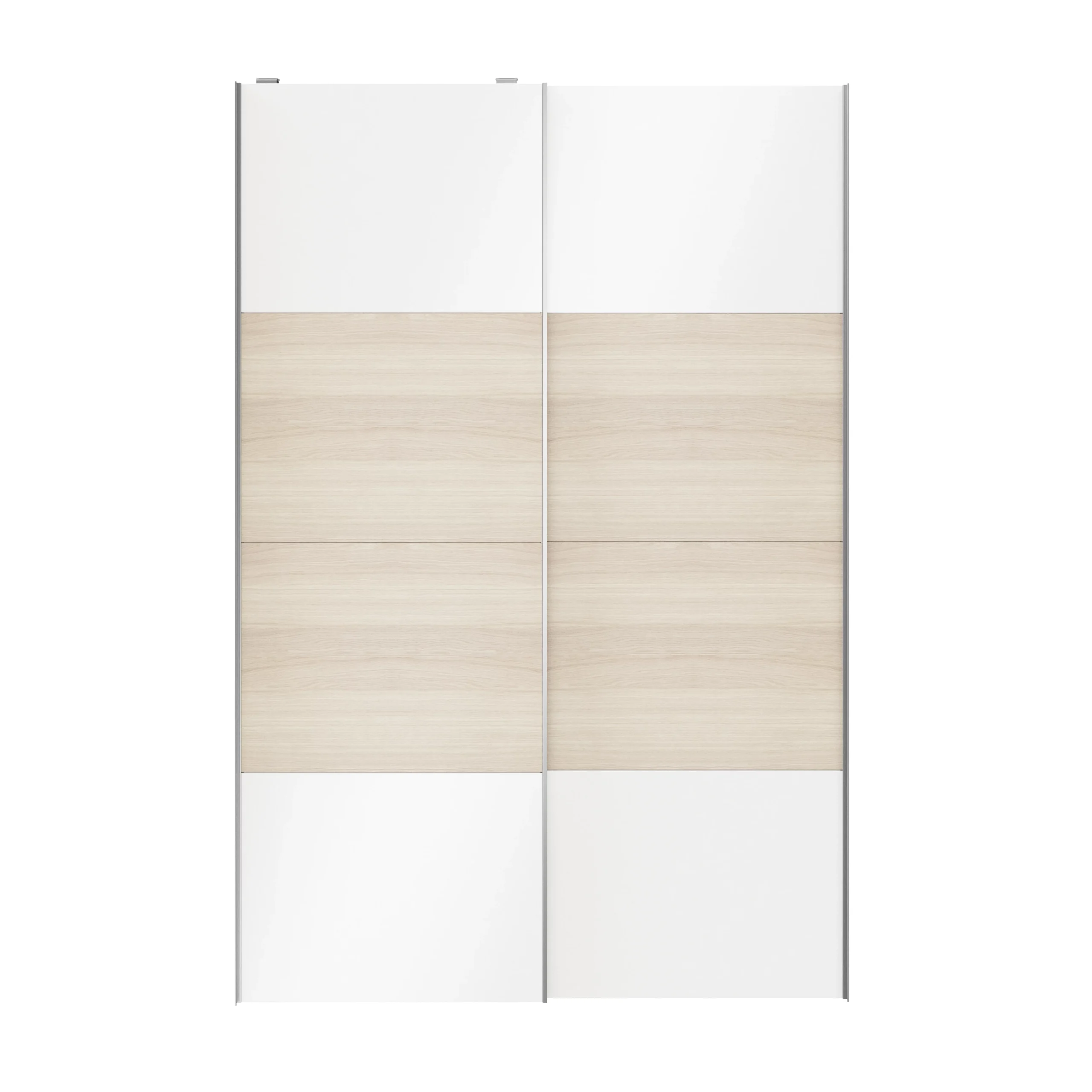 Atomia White Oak Effect High Gloss 2 Door Sliding Wardrobe Door Kit (H)2250mm (W)1500mm 3 Atomia White Oak Effect High Gloss 2 Door Sliding Wardrobe Door Kit (H)2250mm (W)1500mm