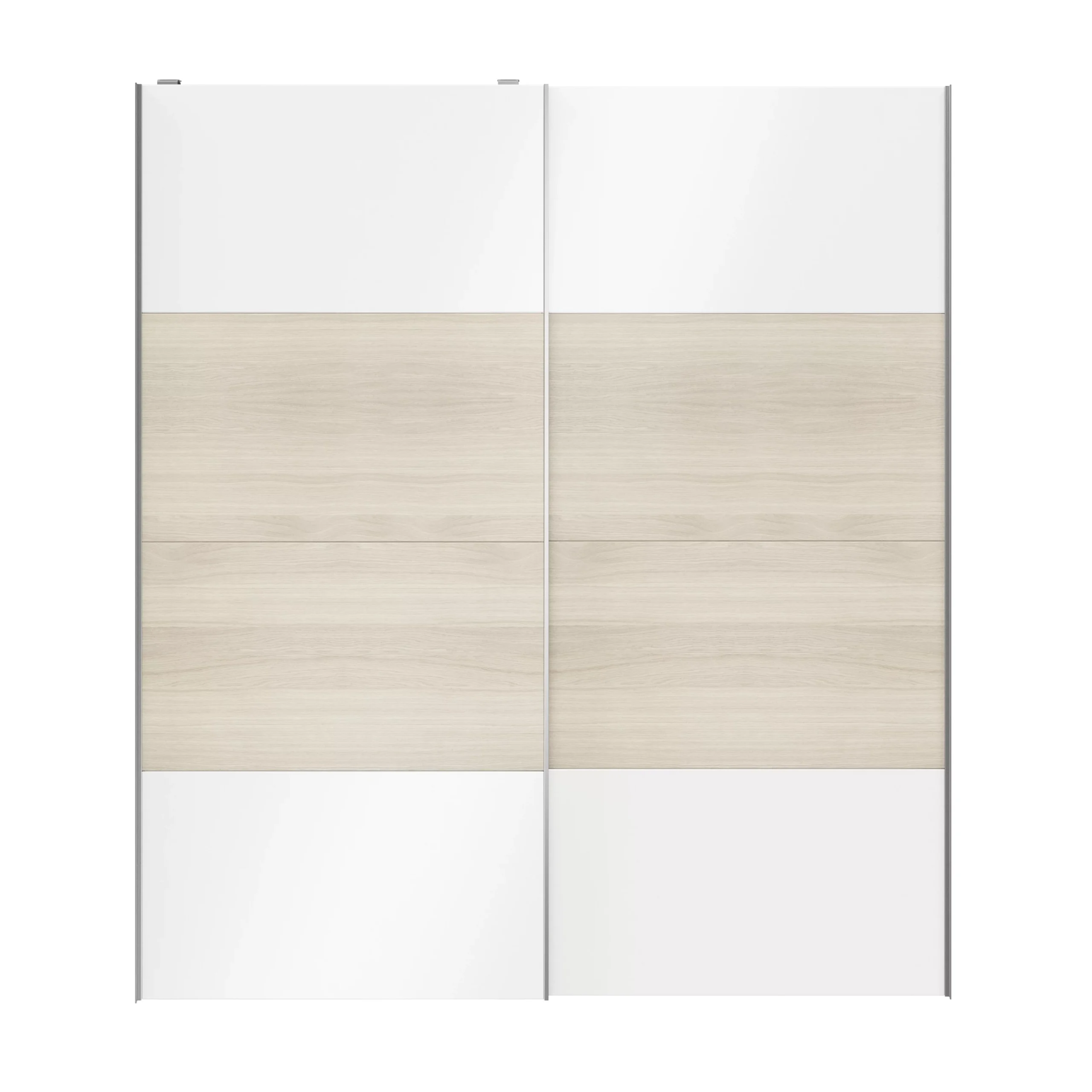 Atomia White Oak Effect High Gloss 2 Door Sliding Wardrobe Door Kit (H)2250mm (W)2000mm 3 Atomia White Oak Effect High Gloss 2 Door Sliding Wardrobe Door Kit (H)2250mm (W)2000mm