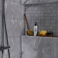Elegance Grey Marble Effect Ceramic Tile, Pack Of 7, (L)600mm (W)200mm -Trade point elegance grey marble effect ceramic tile pack of 7 l 600mm w 200mm5036581065089 03i