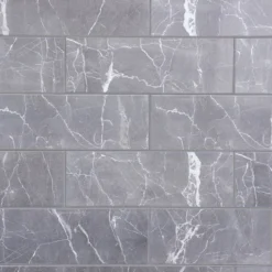 Elegance Grey Marble Effect Ceramic Tile, Pack Of 7, (L)600mm (W)200mm -Trade point elegance grey marble effect ceramic tile pack of 7 l 600mm w 200mm5036581065089 37c