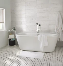 Elegance White Marble Effect Ceramic Tile, Pack Of 7, (L)600mm (W)200mm -Trade point elegance white marble effect ceramic tile pack of 7 l 600mm w 200mm5036581065119 01i