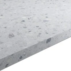 GoodHome 22mm Algiata Matt Grey Terrazzo Effect Chipboard & Laminate Square Edge Kitchen Worktop, (L)3000mm