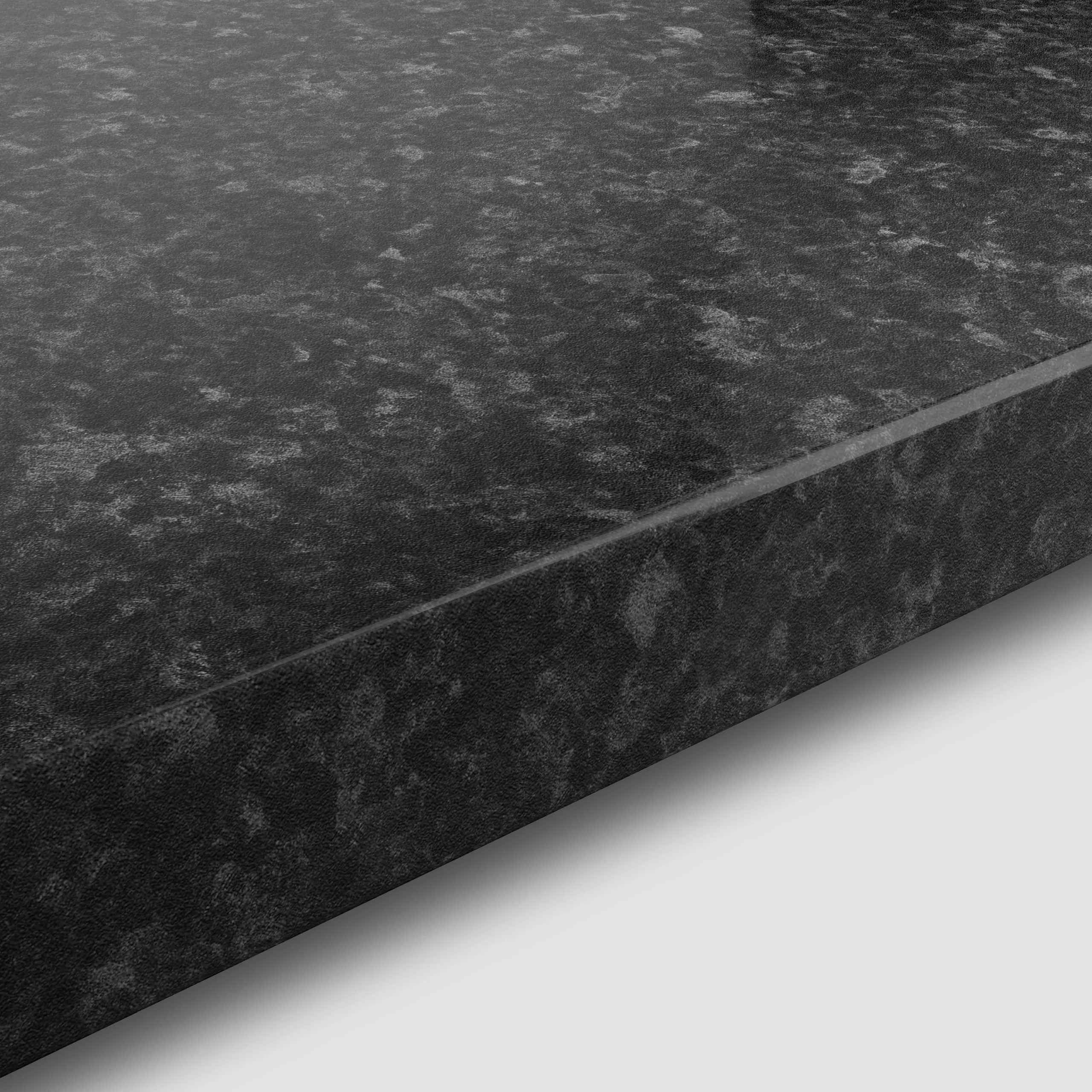 GoodHome 38mm Kabsa Gloss Black Granite Effect Laminate & Particle Board Post-formed Kitchen Breakfast Bar, (L)2000mm 4 GoodHome 38mm Kabsa Gloss Black Granite Effect Laminate & Particle Board Post-formed Kitchen Breakfast Bar, (L)2000mm - Image 2