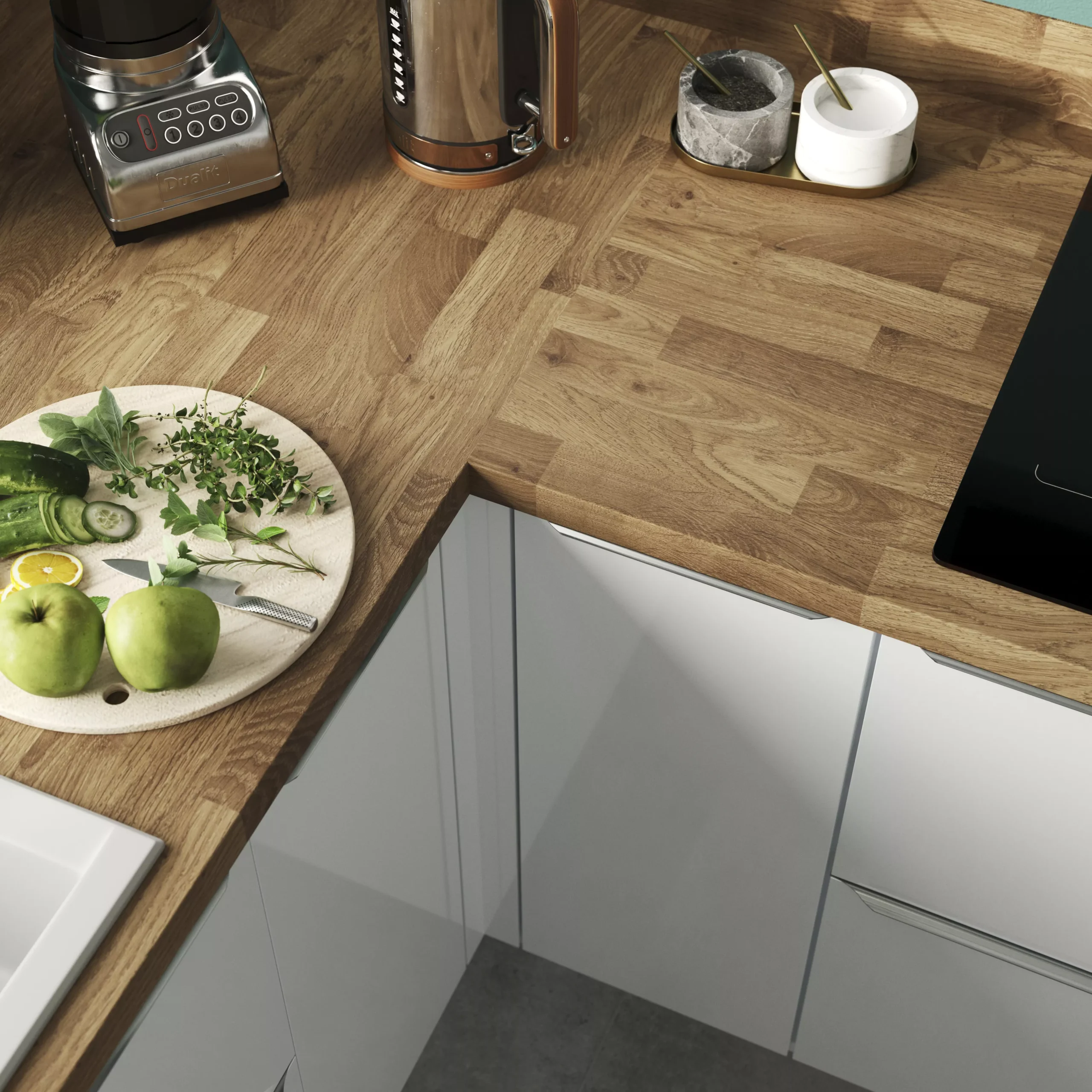 GoodHome 38mm Kala Matt Honey Wood Effect Chipboard & Laminate Square Edge Kitchen Worktop, (L)3000mm 5 GoodHome 38mm Kala Matt Honey Wood Effect Chipboard & Laminate Square Edge Kitchen Worktop, (L)3000mm - Image 3