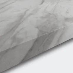 GoodHome 38mm Kala Matt White Stone Effect Chipboard & Laminate Square Edge Kitchen Breakfast Bar, (L)2000mm