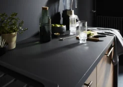GoodHome 38mm Super Matt Black Chipboard & Laminate Square Edge Kitchen Worktop, (L)3000mm -Trade point goodhome 38mm super matt black chipboard laminate square edge kitchen worktop l 3000mm3663602635000 21i