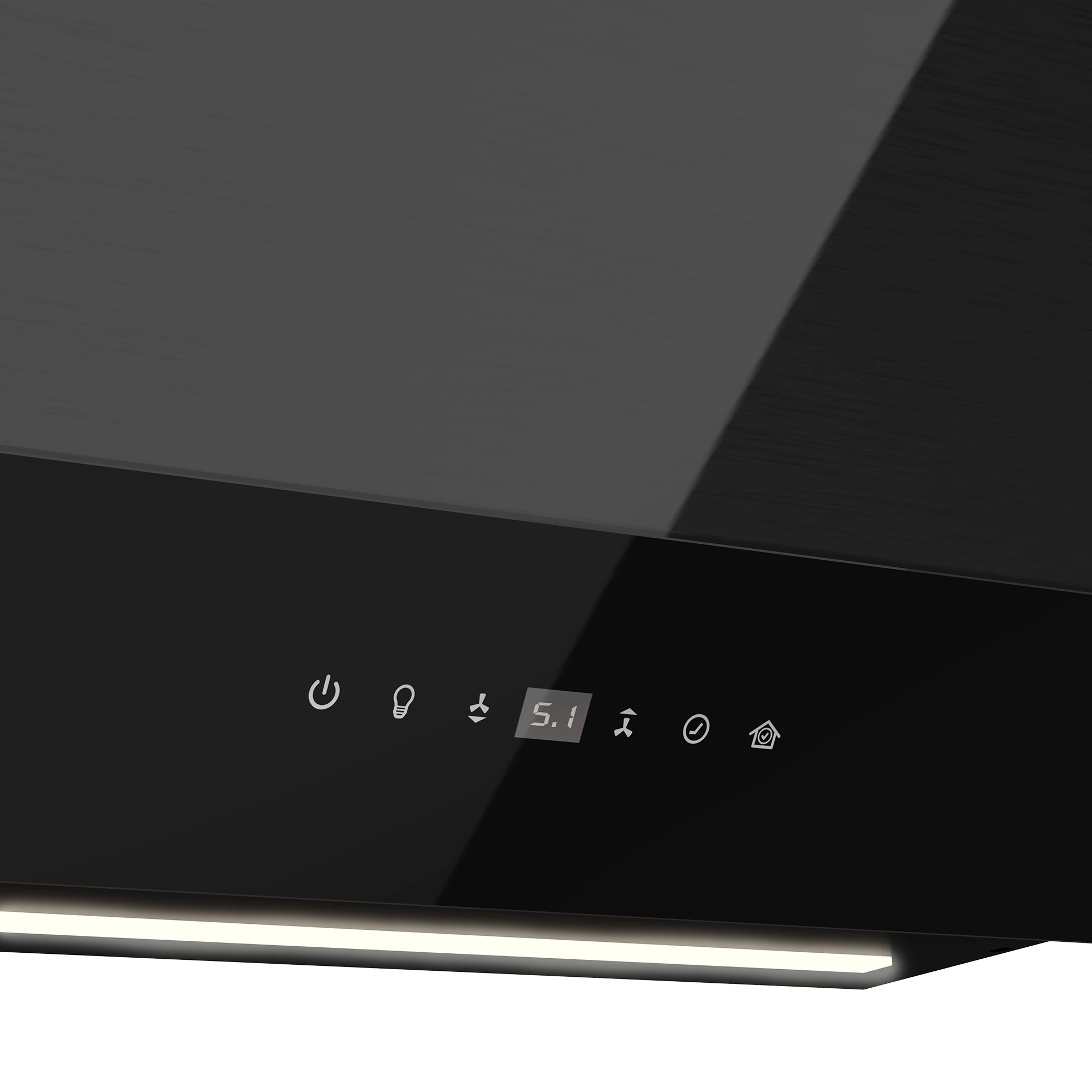 GoodHome AirSensor GHAG60ASBL Black Steel & Glass Angled Cooker Hood (W)59.8cm - Black 6 GoodHome AirSensor GHAG60ASBL Black Steel & Glass Angled Cooker Hood (W)59.8cm - Black - Image 4