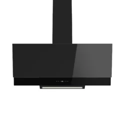GoodHome AirSensor GHAG90ASBL Black Steel & Glass Angled Cooker Hood (W)89.8cm - Black -Trade point goodhome airsensor ghag90asbl black steel glass angled cooker hood w 89 8cm black5059340445960 02c