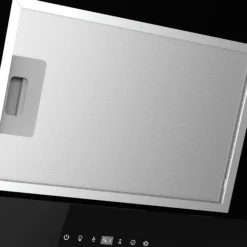 GoodHome AirSensor GHAG90ASBL Black Steel & Glass Angled Cooker Hood (W)89.8cm - Black -Trade point goodhome airsensor ghag90asbl black steel glass angled cooker hood w 89 8cm black5059340445960 37c