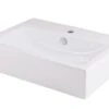 GoodHome Albena White Rectangular Counter-mounted Counter Top Basin (W)54cm