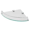 GoodHome Alessano Polished Silver Effect Steel & Tempered Glass Wall-mounted Bathroom Corner Shelf, (L)255mm (H) 48mm