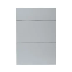 GoodHome Alisma High Gloss Grey Slab Drawer Front (W)500mm, Pack Of 3