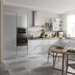 GoodHome Alisma High Gloss Grey Slab Highline Cabinet Door (W)600mm (H)715mm (T)18mm -Trade point goodhome alisma high gloss grey slab highline cabinet door w 600mm h 715mm t 18mm3663602653004 20i
