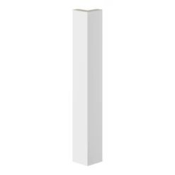 GoodHome Alisma Innovo Handleless Gloss White Slab Standard Corner Post, (W)48mm (H)340mm