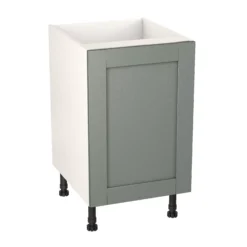 GoodHome Alpinia Matt Green Painted Wood Effect Shaker Base Kitchen Cabinet (W)500mm (H)720mm