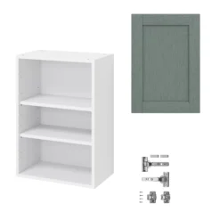 GoodHome Alpinia Matt Green Painted Wood Effect Shaker Wall Kitchen Cabinet (W)500mm (H)720mm -Trade point goodhome alpinia matt green painted wood effect shaker wall kitchen cabinet w 500mm h 720mm5059340701721 07c bq