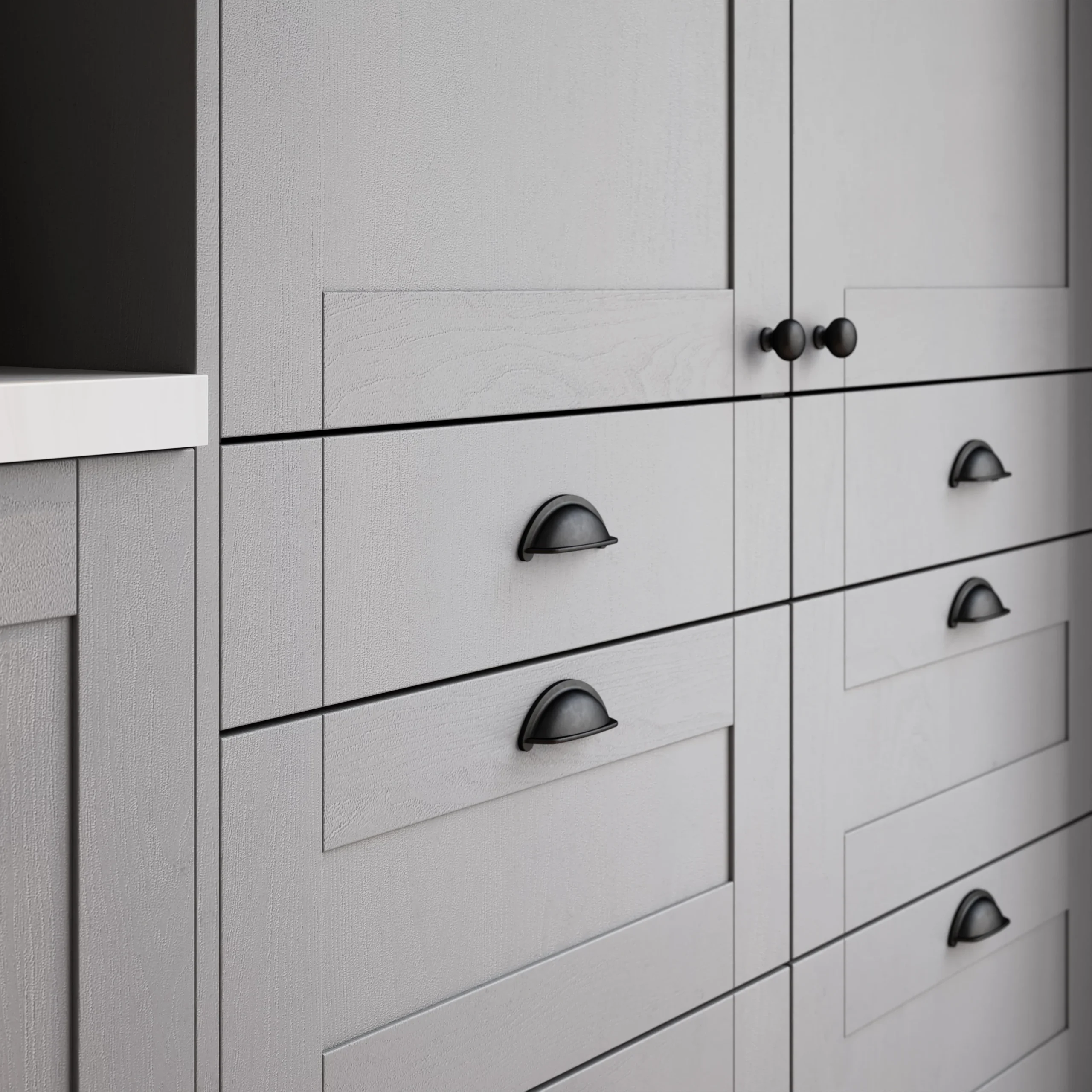 GoodHome Alpinia Matt Slate Grey Painted Wood Effect Shaker Highline Cabinet Door (W)300mm (H)715mm (T)18mm 11 GoodHome Alpinia Matt Slate Grey Painted Wood Effect Shaker Highline Cabinet Door (W)300mm (H)715mm (T)18mm - Image 9