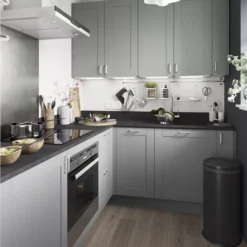 GoodHome Alpinia Matt Slate Grey Painted Wood Effect Shaker Standard Appliance Filler Panel (H)115mm (W)597mm -Trade point goodhome alpinia matt slate grey painted wood effect shaker standard appliance filler panel h 115mm w 597mm5059340129624 20i