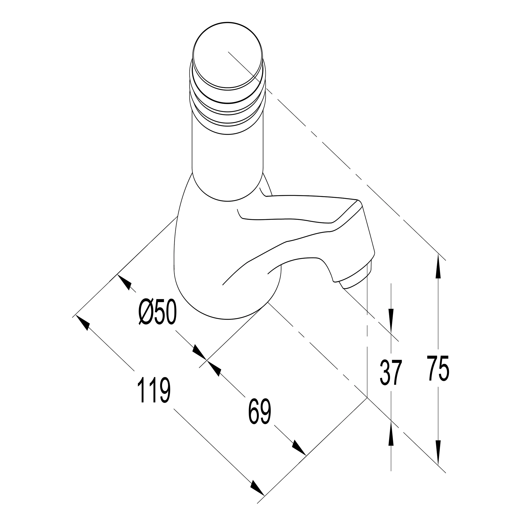 GoodHome Annagh Bath Pillar Tap, Pack Of 2 8 GoodHome Annagh Bath Pillar Tap, Pack Of 2 - Image 6