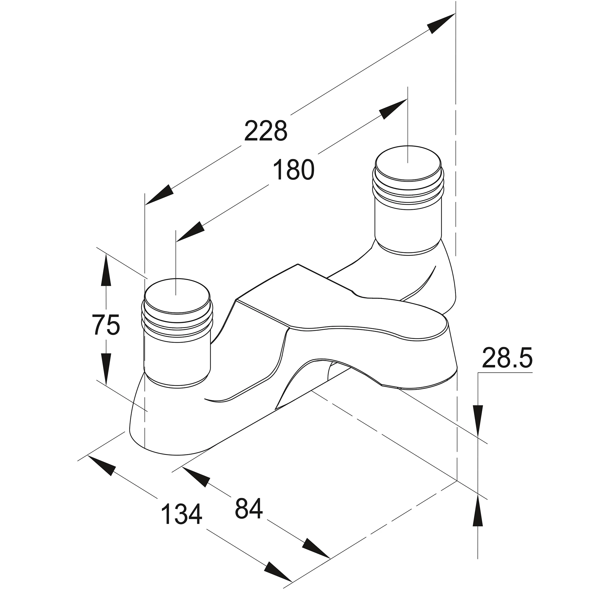 GoodHome Annagh Traditional Bath Filler Tap 6 GoodHome Annagh Traditional Bath Filler Tap - Image 4