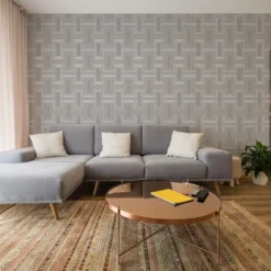 GoodHome Anor Light Grey Geometric Metallic Effect Textured Wallpaper -Trade point goodhome anor light grey geometric metallic effect textured wallpaper5059340408590 02i