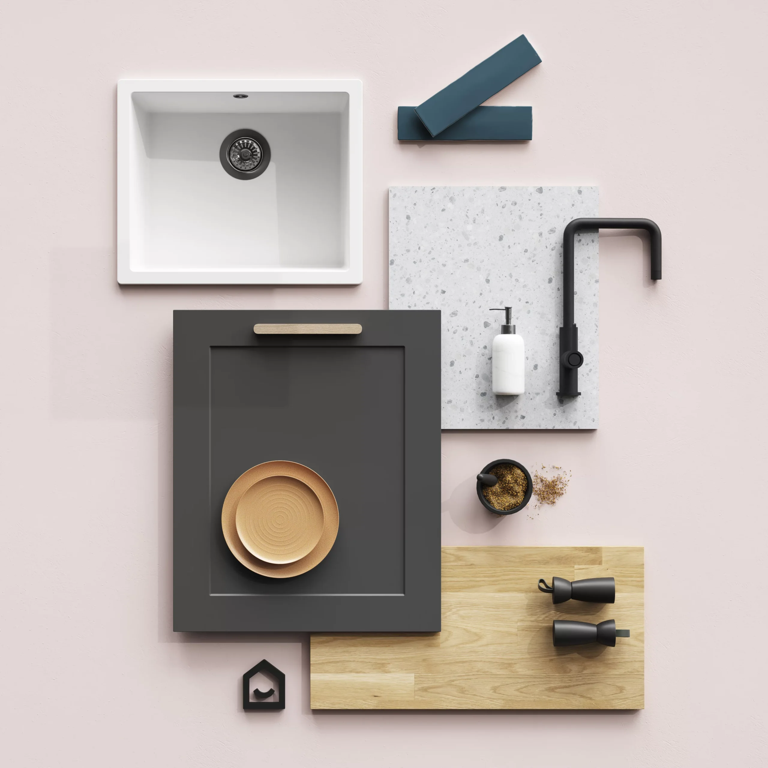 GoodHome Artemisia Innovo Handleless Matt Graphite Shaker Standard End Panel (H)934mm (W)640mm 9 GoodHome Artemisia Innovo Handleless Matt Graphite Shaker Standard End Panel (H)934mm (W)640mm - Image 7