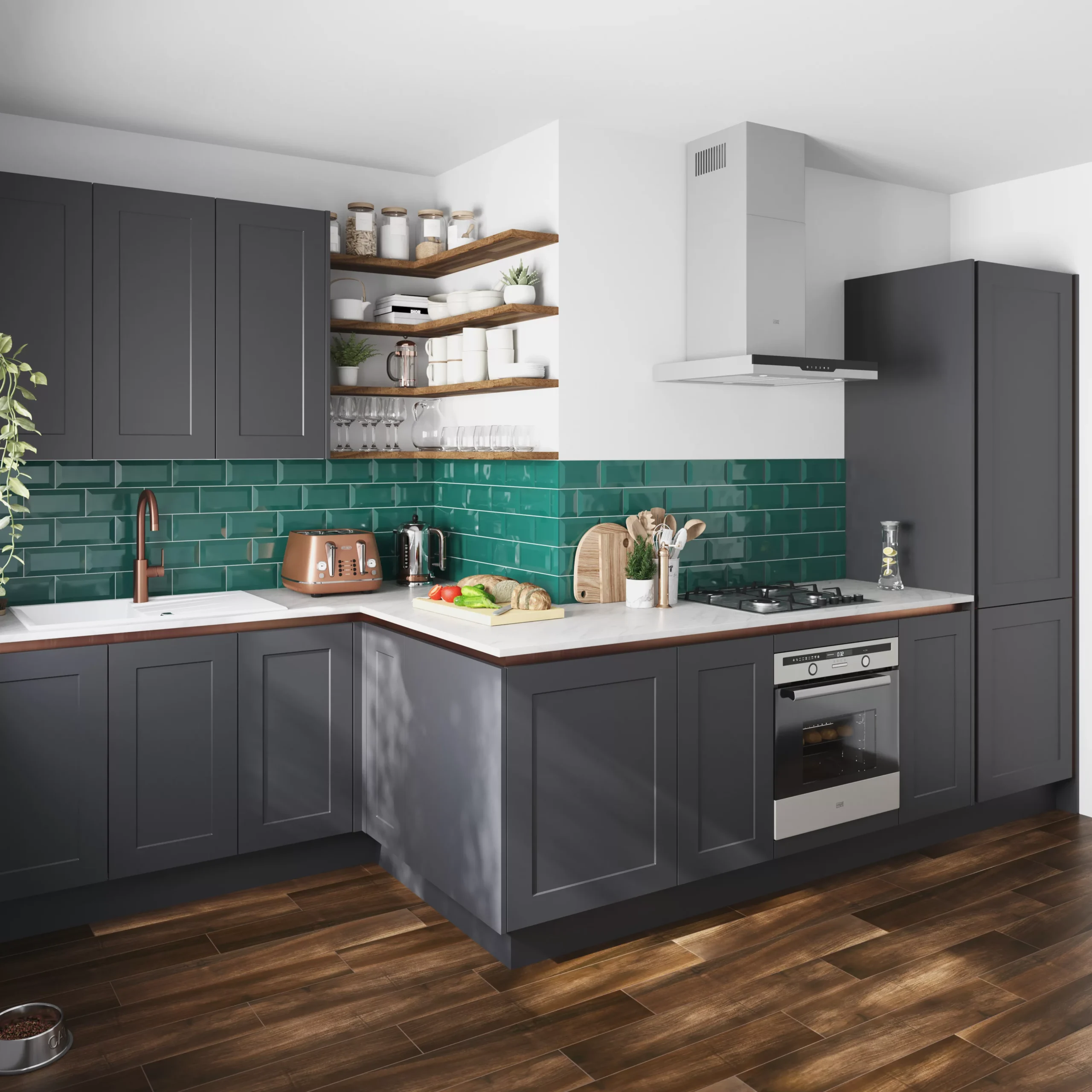 GoodHome Artemisia Innovo Handleless Matt Graphite Shaker Standard End Panel (H)934mm (W)640mm 5 GoodHome Artemisia Innovo Handleless Matt Graphite Shaker Standard End Panel (H)934mm (W)640mm - Image 3