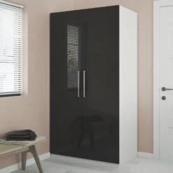GoodHome Atomia Freestanding Gloss & Matt White & Anthracite 2 Door Large Double Wardrobe (H)1929mm (W)1000mm (D)596mm 11 GoodHome Atomia Freestanding Gloss & Matt White & Anthracite 2 Door Large Double Wardrobe (H)1929mm (W)1000mm (D)596mm -Trade point goodhome atomia freestanding gloss matt white anthracite 2 door large double wardrobe h 1929mm w 1000mm d 596mm5059340518268 01i