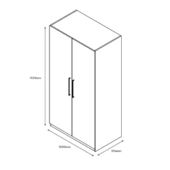 GoodHome Atomia Freestanding Gloss & Matt White & Anthracite 2 Door Large Double Wardrobe (H)1929mm (W)1000mm (D)596mm 13 GoodHome Atomia Freestanding Gloss & Matt White & Anthracite 2 Door Large Double Wardrobe (H)1929mm (W)1000mm (D)596mm -Trade point goodhome atomia freestanding gloss matt white anthracite 2 door large double wardrobe h 1929mm w 1000mm d 596mm5059340518268 01t