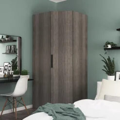 GoodHome Atomia Freestanding Matt Grey Oak Effect 1 Door Large Corner Wardrobe (W)1300mm (D)580mm 13 GoodHome Atomia Freestanding Matt Grey Oak Effect 1 Door Large Corner Wardrobe (W)1300mm (D)580mm -Trade point goodhome atomia freestanding matt grey oak effect 1 door large corner wardrobe w 1300mm d 580mm5059340102108 01i