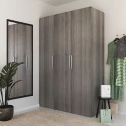GoodHome Atomia Freestanding Matt Grey Oak Effect 3 Door Triple Wardrobe (H)2250mm (W)1000mm (D)580mm 12 GoodHome Atomia Freestanding Matt Grey Oak Effect 3 Door Triple Wardrobe (H)2250mm (W)1000mm (D)580mm -Trade point goodhome atomia freestanding matt grey oak effect 3 door triple wardrobe h 2250mm w 1000mm d 580mm5059340103013 01i
